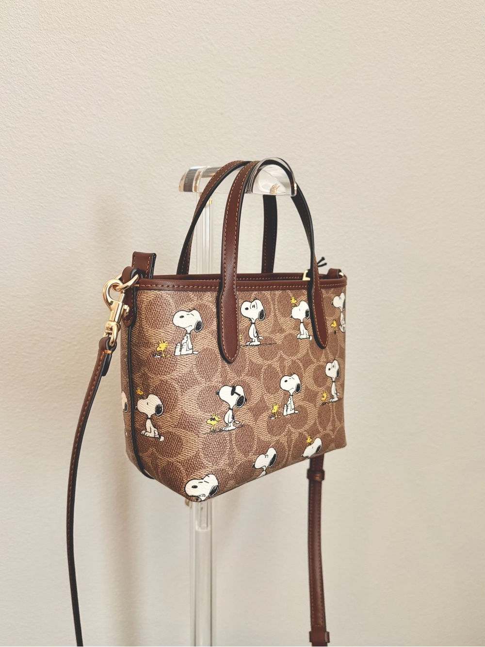 Coach x Peanuts Snoopy Brown Tote Bag with Strap - Picture 4 of 8